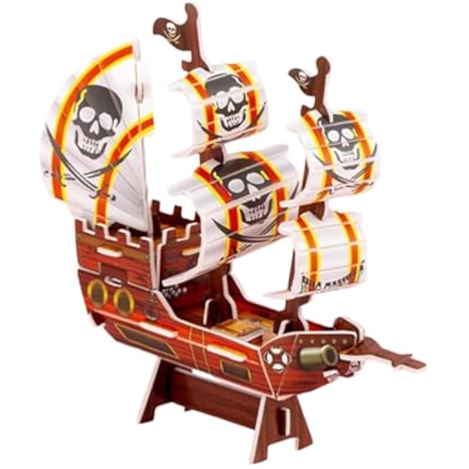 1 PIECE PIRATE SHIP 3D PUZZLE BOYS AND GIRLS HANDMADE ASSEMBLY TOY - Image 1